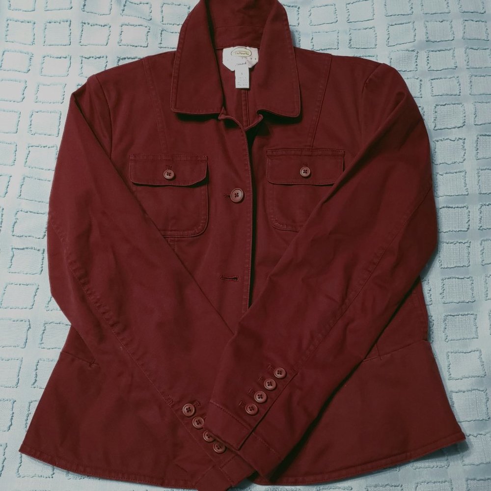 TALBOTS petite blazer jacket size 6 Burgundy